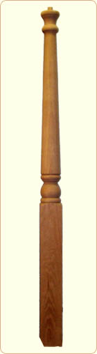 Wood Newel Post: Colonial Spindle / Pin Top