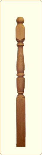 Victorian Wood Newel Posts (Spindles) - 5 inch top block