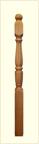 Victorian Fluted Wooden Newel Posts (Spindle) - 5 inch top block