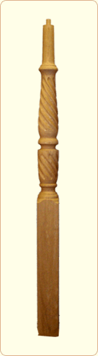 Victorian Twisted Wood Newel Posts (Spindles) - Pin Top